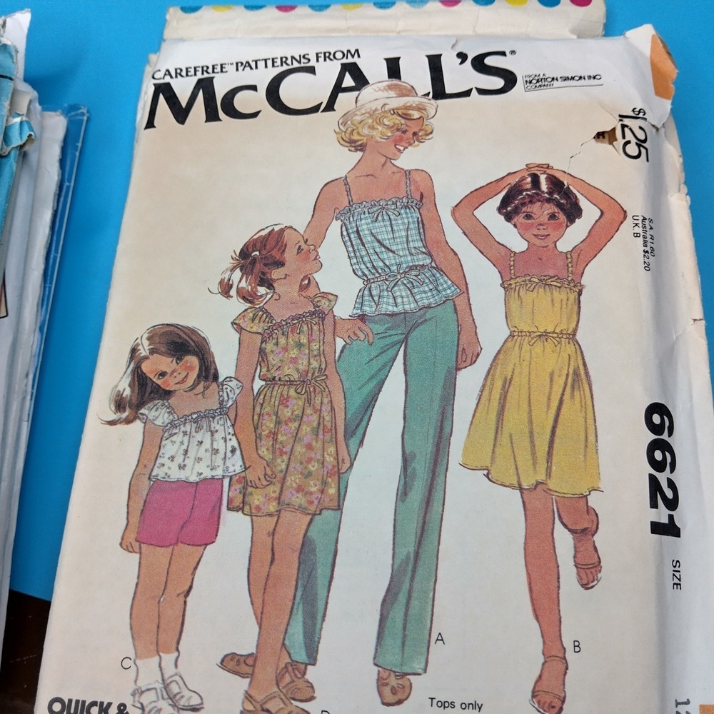 Vintage Girls Sewing Pattern Lot Simplicity McCalls Dresses Jumpers Crafts Size - Picture 9 of 11